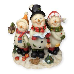 Singing Snowman Resin Figurine Winter Christmas Holidays Decoration